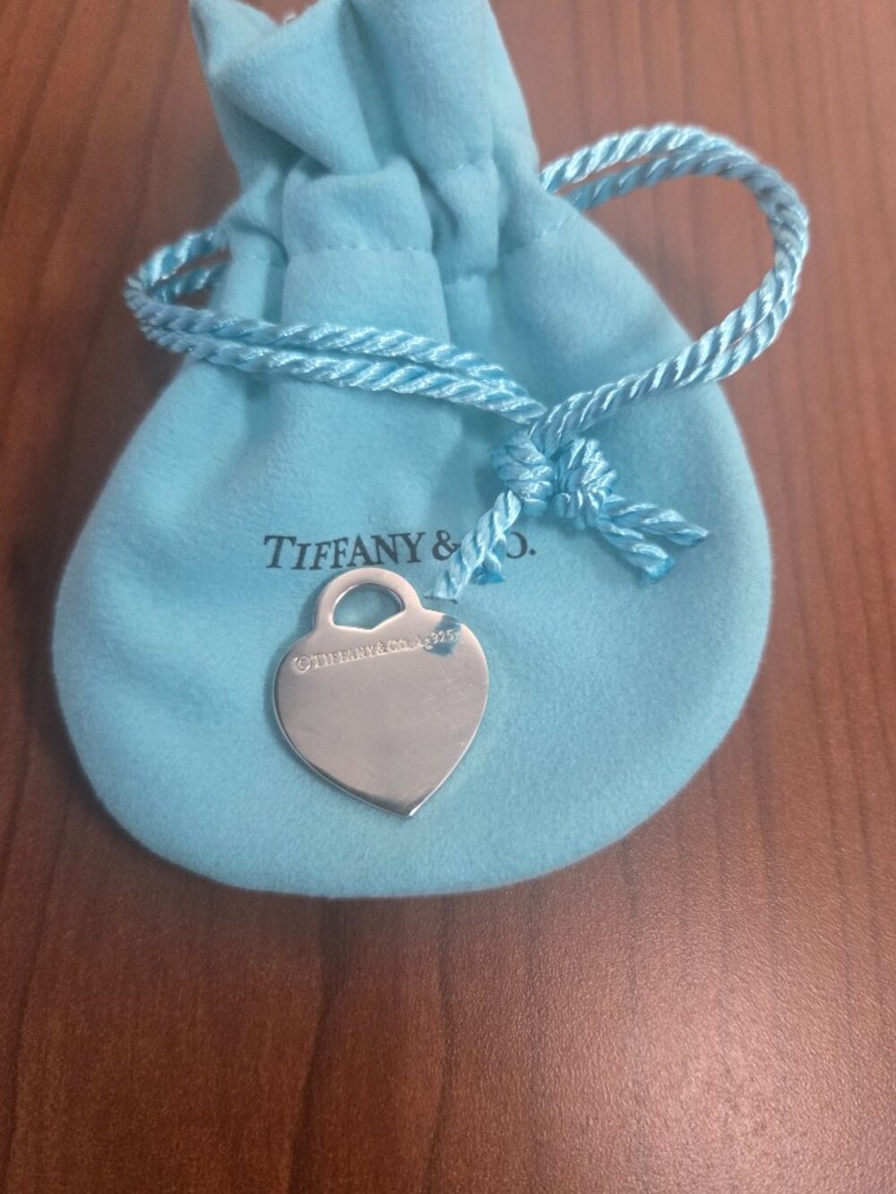 Tiffany & Co. Blue Splash Silver Heart Pendant - Picture 3 of 10